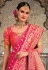 Pink banarasi silk saree with blouse 5205