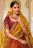 Mustard banarasi silk saree with blouse 5207