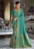 Turquoise banarasi silk saree with blouse 5209