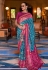 Sky blue bandhej saree with blouse 113C