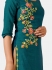 Turquoise cotton casual wear embroidered Kurti Palazzo