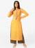 Yellow cotton casual wear embroidered Kurti Palazzo