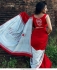 Bollywood Model White and Red Bengali saree