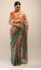 Bollywood Model Pure silk double shaded Green and Orange organza saree