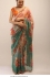 Bollywood Model Pure silk double shaded Green and Orange organza saree
