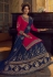 Navy blue georgette indo western lehenga choli 23022