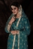 Turquoise soft net sequence sharara suit 14001