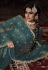 Teal soft net sequence sharara suit 14005