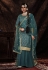 Teal soft net sequence sharara suit 14005