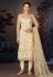 Light yellow net sequence churidar suit 227