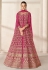 Magenta net embroidered long anarkali suit 9201