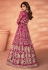Shamita shetty magenta net abaya style anarkali suit 9182