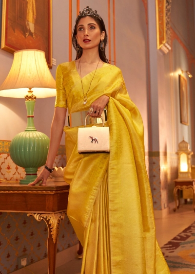 Aureolin Yellow Dual Tone Kanjivaram Silk 219003