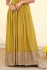 Yellow georgette embroidery work long anarkali gown
