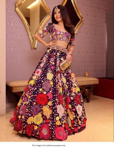 Bollywood Model Multi color georgette floral lehenga