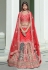 Red silk embroidered bridal lehenga choli 1068
