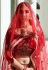 Maroon velvet embroidered bridal lehenga choli 1070