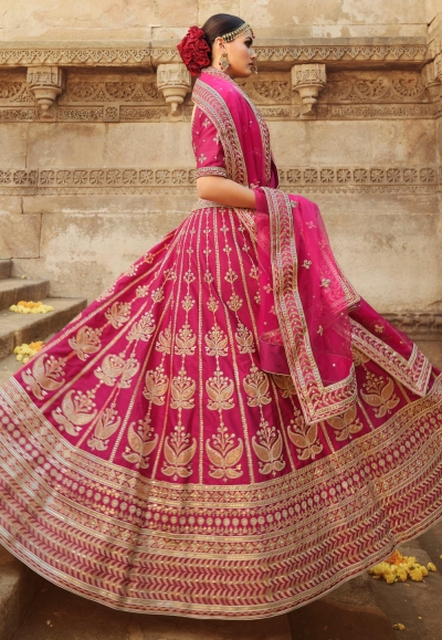 Magenta Lehenga style Suit Rangoli Silk main image 1
