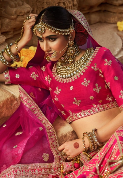 Charming Magenta Wedding Style Designer Bridal Lehenga Choli