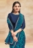 Aqua organza saree with blouse 42015