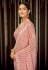 Pink georgette sequence saree with blouse 19004