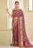 Maroon silk patola saree with blouse 180