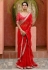 Organza Saree with blouse in Red colour 3287A