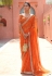 Organza Saree with blouse in Orange colour 3287D