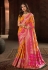 Silk Saree with blouse in Orange colour 10180