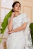 Net Saree with blouse in White colour 1321