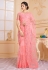 Net Saree with stone work in Pink colour 1326