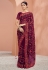 Georgette Saree with blouse in Wine colour 1331