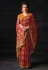 Brasso Saree with blouse in Maroon colour 16023