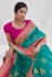 Silk Saree with blouse in Sky blue colour 16005