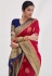 Silk Saree with blouse in Maroon colour 16006