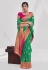 Silk Saree with blouse in Green colour 16002