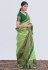 Silk Saree with blouse in Light green colour 17001