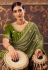 Chinon Saree with blouse in Mehndi colour 4809