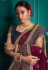 Silk Saree with blouse in Wine colour 9701