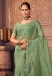 Organza Saree with blouse in Sea green colour 1207