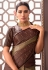 Organza Saree with blouse in Brown colour 1206A