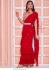 Bollywood Model 3 layer ruffle moti work georgette red saree