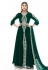 Satin long Anarkali suit in Green colour 1009