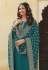 Desai teal silk pant style suit in Prachi colour 16807