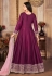 Art silk abaya style Anarkali suit in Purple colour 4402