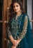 Net embroidered pakistani suit in Teal colour 2065
