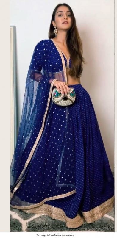 Bollywood Model Blue color georgette designer lehenga