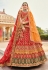 Banarasi silk bridal lehenga choli in Red colour 111