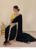 Bollywood Model Bottle green and yellow micro velvet designer saree