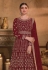 Prachi desai maroon georgette abaya style anarkali suit 158676